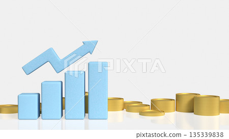 Financial Growth Concept with Rising Bar Chart and Upward Arrow 3d render. Financial Growth Concept with Rising Bar Chart and Upward Arrow 3d render. 135339838