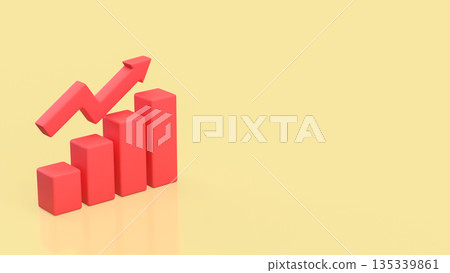 Business Growth Success Chart with Upward Arrow Trend 3d render. 135339861