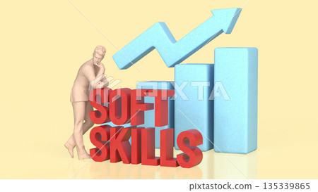 Soft Skills Development Growth for Career and Professional Success 3d render. 135339865