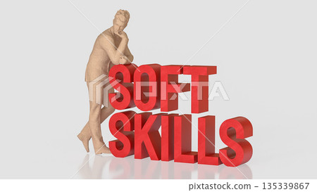Soft Skills Development for Career Growth and Professional Success 3d render. 135339867