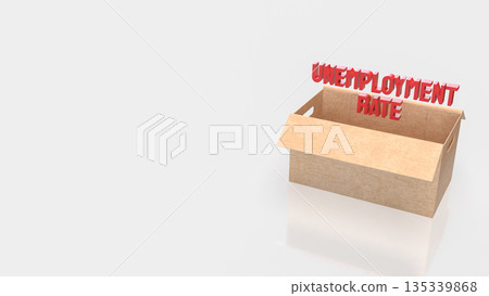Rising Unemployment Rate Concept with Job Loss and Economic Crisis Symbol 3d render. Rising Unemployment Rate Concept with Job Loss and Economic Crisis Symbol 3d render. 135339868