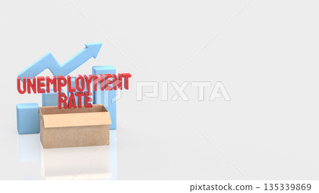 Unemployment Rate Increase Concept with Economic Growth Indicators and Job Market Risk 3d render. Unemployment Rate Increase Concept with Economic Growth Indicators and Job Market Risk 3d render. 135339869
