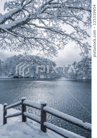 Snowy scenery of Urabandai in the depths of winter 135339954