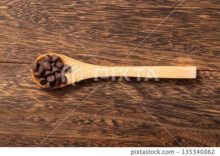 Chocolate chips, baking ingredients Chocolate chips, baking ingredients 135340862