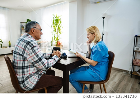 Health consultation in a bright, inviting room setting 135341730