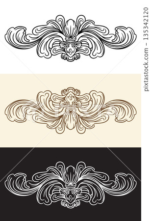 Collection of ornate vintage swirl design elements vector Collection of ornate vintage swirl design elements vector 135342120