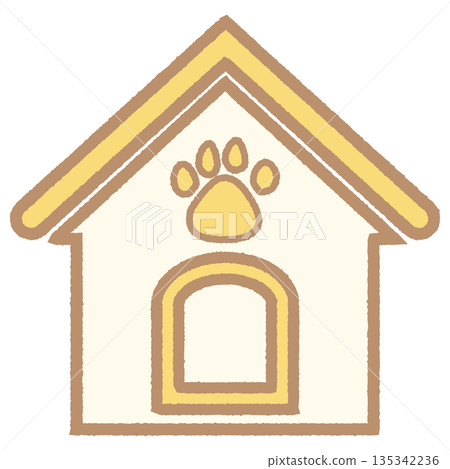 Cute doghouse illustration color 135342236