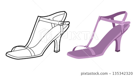 T bar sandal women purple heel flat plus line set. Strappy dress footwear for party, holiday trip, resort wardrobe 135342320