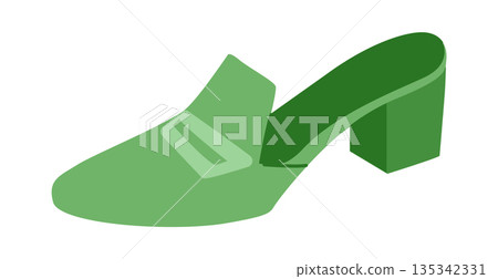 Green loafer mule shoe women flat. Slip on block heel shoe with strap detail for office, weekend, smart street look. Green loafer mule shoe women flat. Slip on block heel shoe with strap detail for office, weekend, smart street look. 135342331