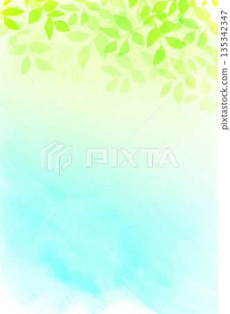Watercolor abstract background yellow-green and fresh green 135342347