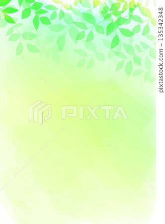 Watercolor abstract background yellow-green and fresh green 135342348