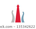 Arrow representing outstanding growth 135342622