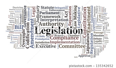 Legislation Word Cloud. Core Concepts of Law-Making and Constitutional Governance Legislation Word Cloud. Core Concepts of Law-Making and Constitutional Governance 135342652