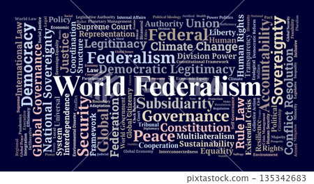 World Federalism Word Cloud. Key Principles of Democratic Global Governance and Sovereignty 135342683