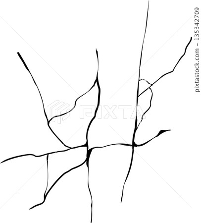 Thin realistic crack illustration material 135342709