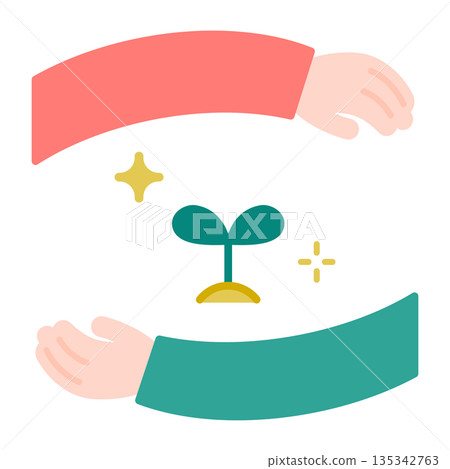 畫面展現了大家齊心協力培育嫩葉的場景。 135342763