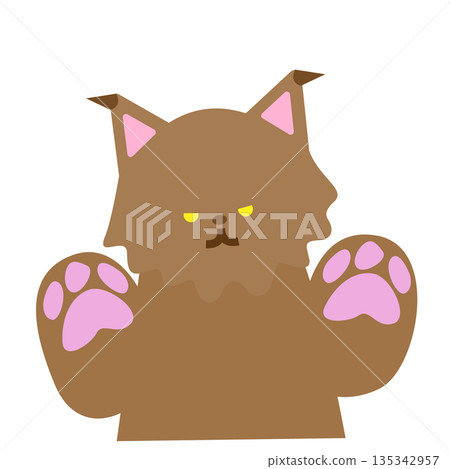 一隻表情略帶不滿的可愛貓咪插畫 一隻表情略帶不滿的可愛貓咪插畫 135342957