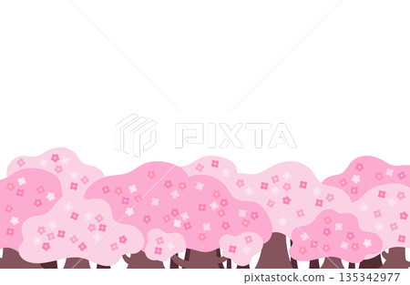 Illustration of cherry blossom trees Illustration of cherry blossom trees 135342977