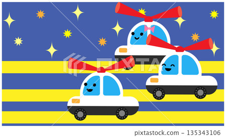 可愛的警車調度員角色插畫,適合兒童 可愛的警車調度員角色插畫,適合兒童 135343106