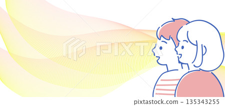 清新明亮的背景，充滿活力的年輕男女 135343255