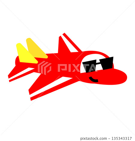 Cool airplane character illustration wearing sunglasses 135343317