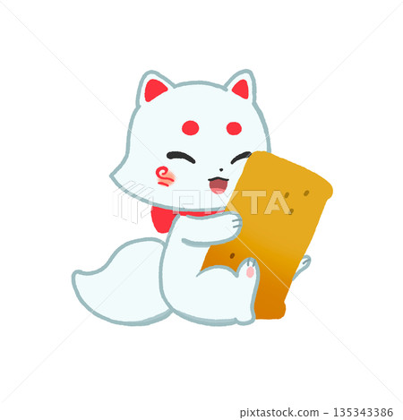 White fox embracing inari sushi 135343386