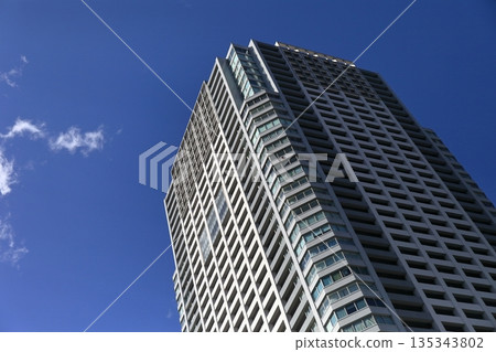 Blue sky and tower apartment image 135343802