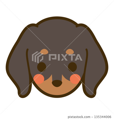Black and tan miniature dachshund face icon Black and tan miniature dachshund face icon 135344006