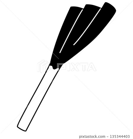 Simple green onion illustration in black and white 135344403
