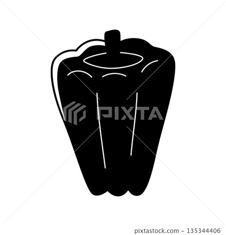 黑白甜椒簡圖 135344406