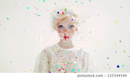 穿白裙的白化病女子 135344540