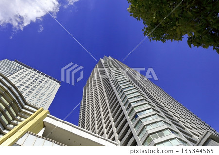 Blue sky and tower apartment image 135344565