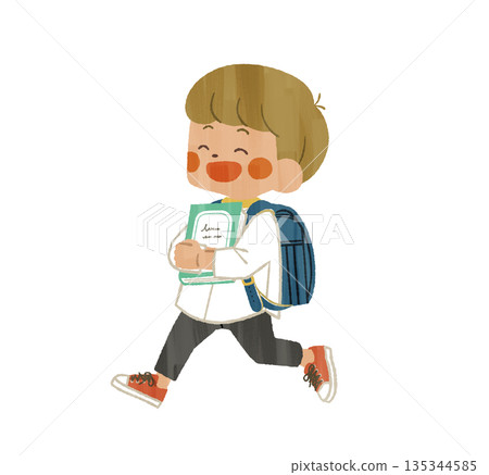 小學生拿著書奔跑——加什 小學生拿著書奔跑——加什 135344585
