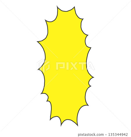 A simple, hand-drawn, vertically jagged speech bubble (yellow) A simple, hand-drawn, vertically jagged speech bubble (yellow) 135344942