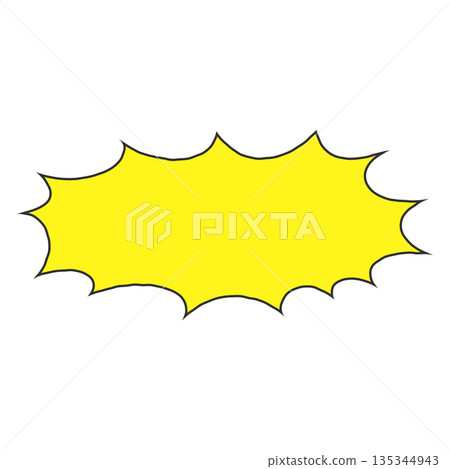 A simple, hand-drawn, horizontal, jagged speech bubble (yellow) A simple, hand-drawn, horizontal, jagged speech bubble (yellow) 135344943