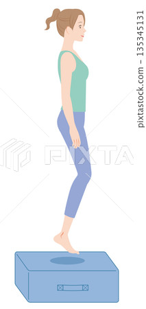 Woman jumping on a trampoline cushion Woman jumping on a trampoline cushion 135345131
