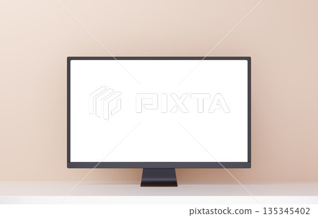 3D材質_顯示器_米色 135345402