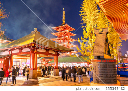 東京:新年假期期間,淺草寺人潮湧動 東京:新年假期期間,淺草寺人潮湧動 135345482