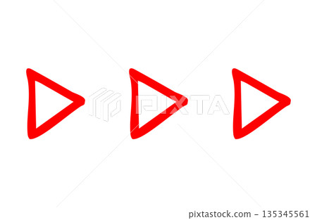 Stylish hand-drawn arrow material 135345561