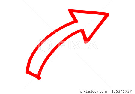 Stylish hand-drawn arrow material 135345737