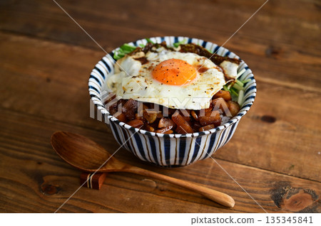 Grilled pork and bamboo shoots rice bowl Grilled pork and bamboo shoots rice bowl 135345841