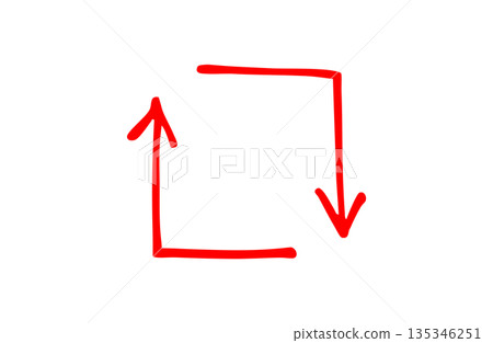 Stylish hand-drawn arrow material 135346251