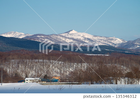 北海道黑松內町里山村的雪景 135346312