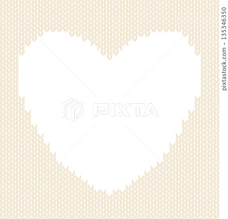 米色心形針織圖案插圖，外層針織類型，透明 135346350