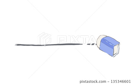 Hand drawn illustration of an eraser in the process of erasing a thought Hand drawn illustration of an eraser in the process of erasing a thought 135346601