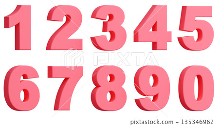 3D background material_number_pink 3D background material_number_pink 135346962
