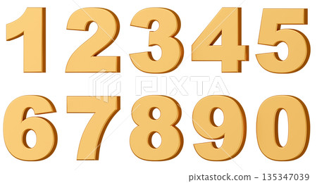 3D background material_numbers_metallic_yellow 3D background material_numbers_metallic_yellow 135347039