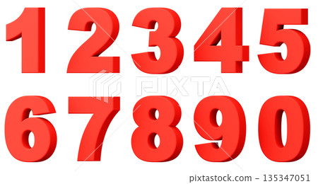 3D background material_number_red 3D background material_number_red 135347051