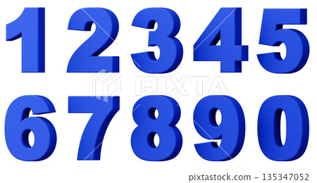 3D background material_number_blue 3D background material_number_blue 135347052