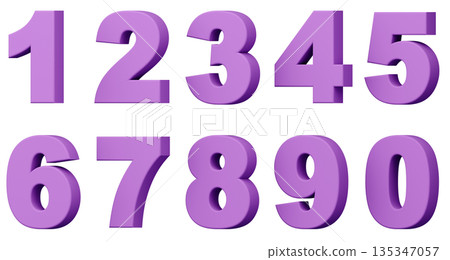 3D background material_number_purple 3D background material_number_purple 135347057